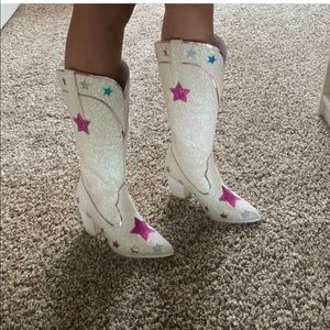 YRU Glitter Space Cowboy Boots